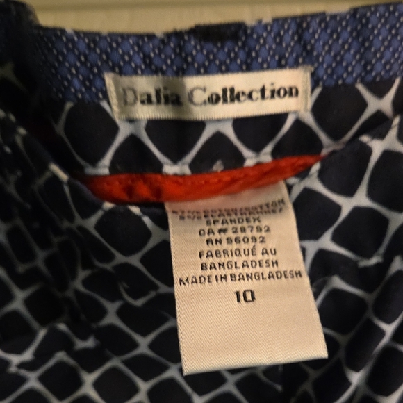 Dalia Collection Blue and White Geometric Pants - Picture 2 of 3